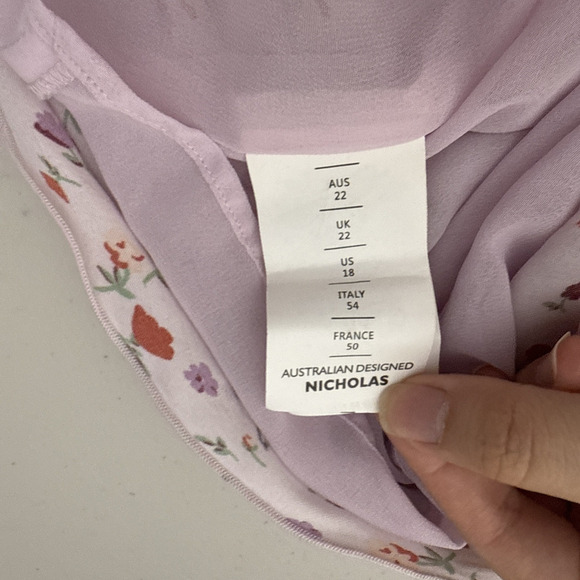 Nicholas $698 Sz 18 Pink 100 Silk Drape Sheath Dress Ruched Plunge Asymmetrical - Picture 10 of 12